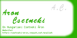 aron csetneki business card